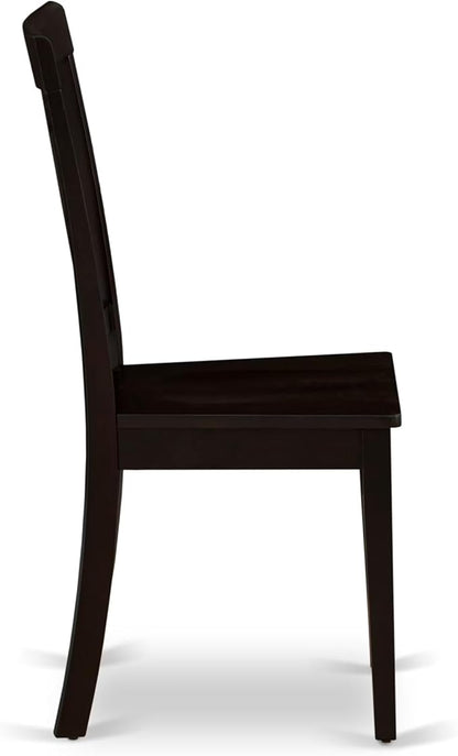 East West Furniture ANTI5-CAP-W 5 Piece Dinette Set for 4 Includes a Round Kitchen Table with Pedestal and 4 Dining Chairs, 36x36 Inch, Cappuccino