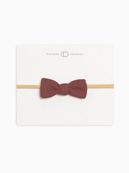Colored Organics Baby Organic Cotton Dainty Bow Headband - Infant Girls - Berry