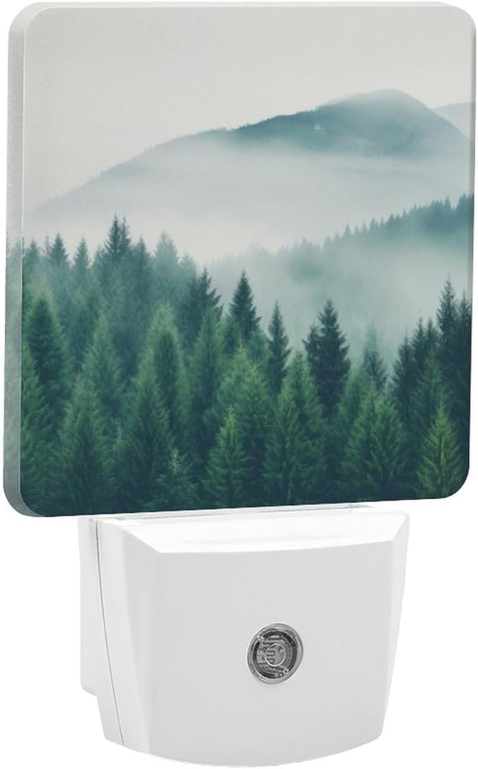 Mountain Forest Night Light, Plug into Wall Decor Nightlights for Bedroom, Bathroom, Hallway, Kitchen, with Dusk to Dawn Light Auto Sensors LED Night Lights for Boys Girls Women Men Room Gifts