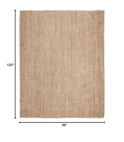 SAFAVIEH Area Rug 8x10 - Natural Fiber Collection - Large - Natural Brown, Handmade Jute, Farmhouse Style, Chunky Textured Thick Pile (NF447A) - color: Natural, size: 8' x 10' (Rectangular)