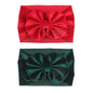 YanJie Baby Girl Bows Christmas Velvet Baby Headbands Big Baby Bows Wide Head Wrap Hair Accessories for Toddlers Newborn Infants Kids(Red-Green)