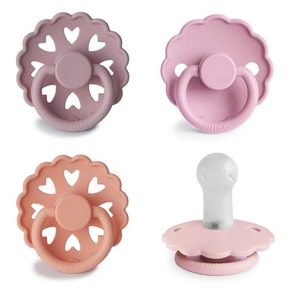 FRIGG SilkySoft Silicone Baby Pacifier 4-Pack Sunset Bliss | Made in Denmark | BPA-Free (6-18 Months)