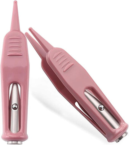 Infant Nose Cleaning Tweezer with LED Light Round-Head Safe and Effective Clip Care Ear Nose Navel Clean Tool Nipper Plier Pincet Forceps for Relieves Stuffy Nose