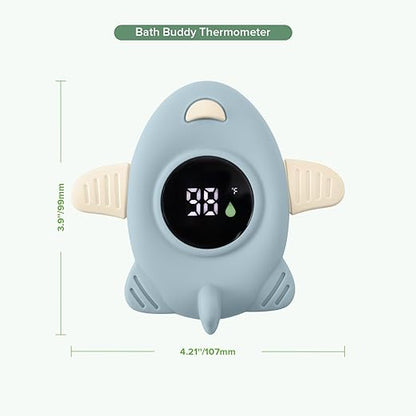 Haakaa Silicone Baby Bath Thermometer – Water Temperature Thermometer for Baby Safety, Floating Infant Bath tub Temp Thermometer for Newborns & Toddlers-Jet