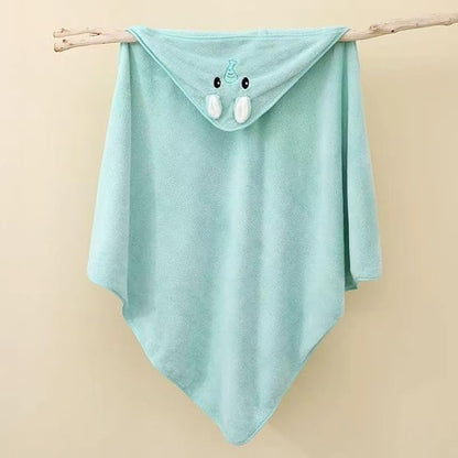 Hooded Baby Towel - Premium Soft Bath Towel for Baby, Newborn,Infant - Ultra Absorbent,Natural Baby Stuff Towel, Soft Coral Velvet Coral Fleece Bath Towel for Boys and Girls (Green Elephant)