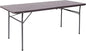 Flash Furniture Elijah 6-Foot Bi-Fold Brown Wood Grain Plastic Folding Table with Carrying Handle