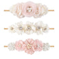 cherrboll 3pcs Baby Girl Flower Headbands, Super Soft & Stretchy Nylon Floral Hairbands for Newborn Toddler