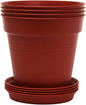 Mintra Home Garden Pots 4pk - Flowers, Herbs, Plants, Indoor, Outdoor, Colorful, Wholesale, Bulk (Burgundy, 19cm Diameter (7.5in))