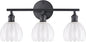 Shenmoyl Bathroom Light Fixtures, 3-Light Black Vanity wall Light Over Mirror with White Tulip Glass Shade for Bedroom Living Room (Bulb Not Included)