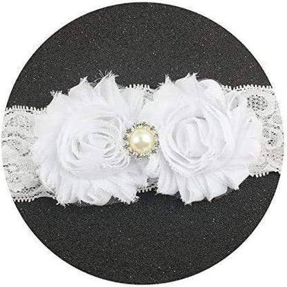 Miugle Baby Christening Headbands Baby Girl Baptism Headbands with Bows, White, 0-3years