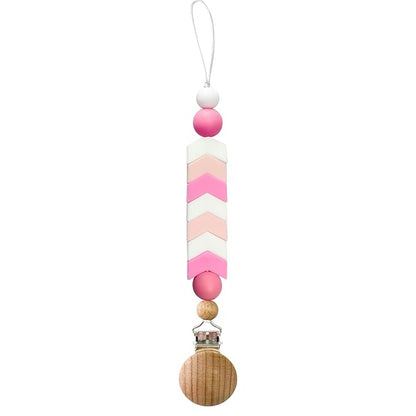 Silicone Pacifier Clips Baby Girl,Crib Pacifier Catcher Keeps Pacifiers, Teethers & Small Toys in Place-Pink