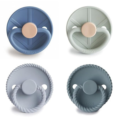 FRIGG SilkySoft Silicone Baby Pacifier 4-Pack Skyline Serenity | Made in Denmark | BPA-Free (6-18 Months)