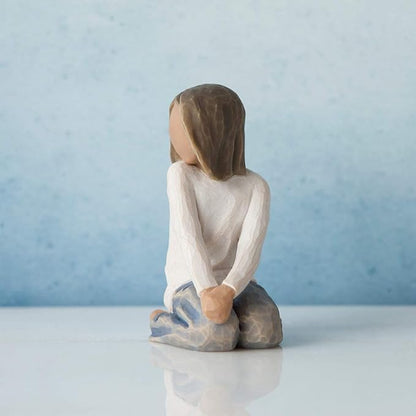 Willow Tree Joyful Child (Darker Skin Tone & Hair Color), Sculpted Hand-Painted Figure