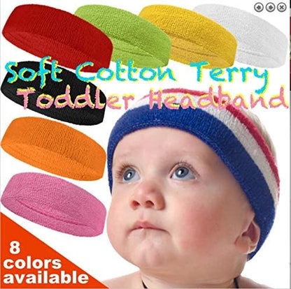 COUVER Baby Infant Terry Solid Color Headband/Terry Cloth Head Band - 4 Pieces