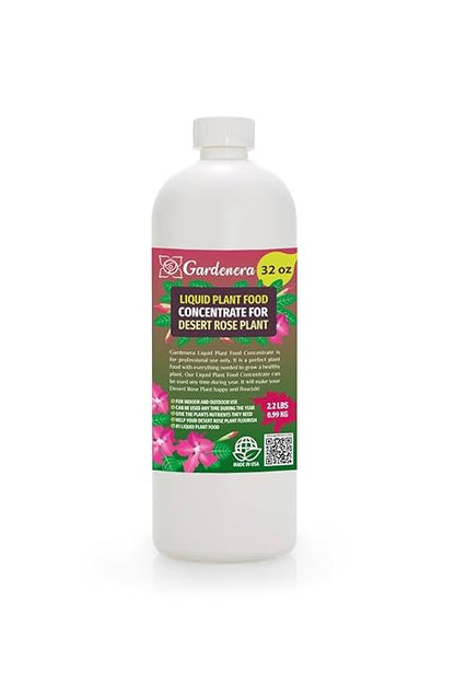 Gardenera Plant Growth Superfood for Desert Rose with 18 Key Vitamins & Minerals - Organic Plant Food Fertilizer - Micro-Fungi and Bio-Organisms for Desert Rose Plant Care & Growth Enhancement - 32oz