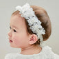 Lace Big Bow Baby Girls Headband Floral Hair Band Toddlers Newborn Infants Christening Baptism Party Hair Accessories for 0-36 Months Elastics Hairband (Style 5)