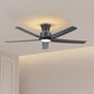 ocioc 52 Inch Ceiling Fans with Lights, Large Air Volume Ceiling Fan with Backlight, Ultra Quiet Reversible DC Motor with Remote（Black）