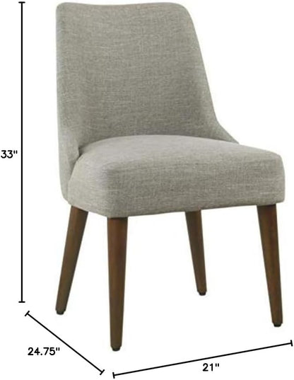 Homepop Home Decor | Upholstered Gayle Slide Dining Chair | Dining Chair Single | Decorative Home Furniture, Woven Gray