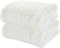 YEBON ProC 2Pcs Baby Muslin Bath Towels, Super Soft Cotton Bath Towel 6 Layers Infant Newborn Swaddle Blanket 41.3 X41.3 Inches,Baby Registry as Shower (White)