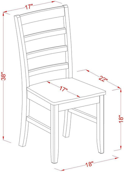East West Furniture DLPF5-BCH-W 5 Piece Dinette Set for 4 Includes a Round Dining Room Table with Dropleaf and 4 Dining Chairs, 42x42 Inch, Black & Cherry