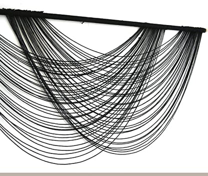 Flber Macrame Wall Hanging Black Boho Wall Decor Large Boho Yarn Tapestry Living Room Bedroom Home Wall Decor 57" W x27 L
