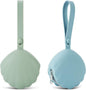 Silicone Pacifier Holder Case, Portable Leakproof Design Baby Pacifier Storage Case, BPA Free, Easy Clean, 2 Pack (Ether+Sage)