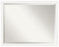 Amanti Art White Bathroom Mirror for Over Sink, 25x31 Oliver White Narrow Rectangle Vanity Mirror, Large Modern Wood Frame, Hangs Horizonally and Vertically, Bathroom Wall Decor, Beveled Edge