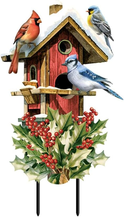 Briarwood Lane Winter Birdhouse Gathering Metal Art