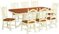 East West Furniture NADO9-WHI-W 9 Piece Dining Table Set Includes a Rectangle Wooden Table with Butterfly Leaf and 8 Dining Room Chairs, 40x78 Inch, Buttermilk & Cherry