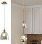 Vintage Pendant Light Mini Glass Pendant Lights 5.9 Inch Gold Hanging Lamp Antique Brass Hanging Light for Living Room Dining Room Bedroom Bathroom Hallway Entryway Kitchen Island