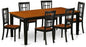 East West Furniture QUNI7-BCH-W 7 Piece Kitchen Table Set Consist of a Rectangle Dining Table with Butterfly Leaf and 6 Dining Room Chairs, 40x78 Inch, Black & Cherry