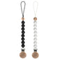 Silicone Pacifier Clips for Baby, Paci Holders Binky Clips, 2 Pack (White+Black)