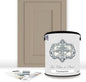 ALL-IN-ONE Paint, Durable cabinet and furniture paint. Built in primer and top coat, no sanding needed. Includes our 30 featured color card - Tapestry (khaki brown), Gallon
