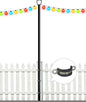 Queension 10FT Deck String Light Poles for Outdoor String Lights for Garden, Backyard, Patio Lighting Stand for Parties, Bistro & Weddings, 1 Pack