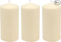 Stonebriar Unscented Pillar Candles – 65 Hour Burn Time, Long-Lasting Wax Candles for Weddings, Holidays, Home Décor & Special Events, Pack of 3, Ivory, 3" x 6"
