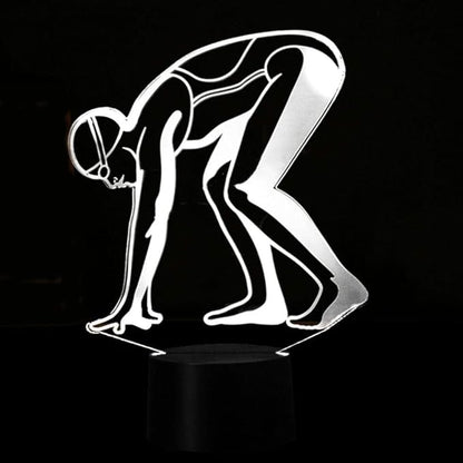 Optical Illusion 3D Sports Swimming Night Light 16 Colors Changing USB Power Remote Control Touch Switch Decor Lamp LED Table Desk Lamp