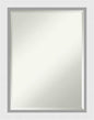 Amanti Art White Bathroom Mirror for Over Sink, 28x22 Blanco White Rectangle Vanity Mirror, Medium Modern Contemporary Wood Frame, Hangs Horizonally and Vertically, Bathroom Wall Decor, Beveled Edge