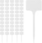 50 Pcs Large Plastic Plant Labels, 5.9 Inches Large Garden Markers, Plastic Waterproof Durable T-Type Nursery Plant Stakes, Tags for Vegetables, Fruits, Flowers, Indoor Outdoor Use (White)