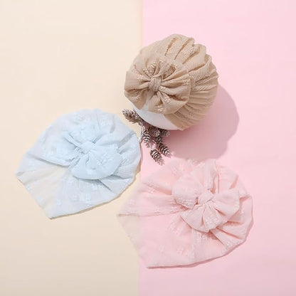 Newborn Babies Headwrap Hat Infant Toddler Cotton Soft Cute Nursery Beanie Headbands Top Bowknot Cap