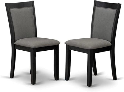 East West Furniture X677MZ650-7 7 Piece Kitchen Table & Chairs Set Consist of a Rectangle Dining Table with X-Legs and 6 Dark Gotham Grey Linen Fabric Parson Chairs, 40x72 Inch, Multi-Color