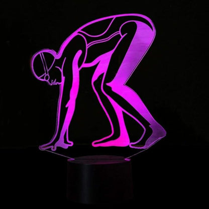 Optical Illusion 3D Sports Swimming Night Light 16 Colors Changing USB Power Remote Control Touch Switch Decor Lamp LED Table Desk Lamp