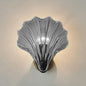 LITFAD Single-Bulb Sleeping Room Sconce Light Contemporary Scallop Shade Glass Wall Mount Lighting Creative LED Wall Lamp Bedside Lamp for Bedroom Hotel Restaurant Corridor, Smoke