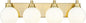 Bathroom Light Fixtures, 4 Light Brushed Gold Vanity Light, 26 Inch Modern Wall Sconces with Globe Milk White Glass Shade, Vanity Lighting Fixtures Over Mirror, VL195-BG-ML-4