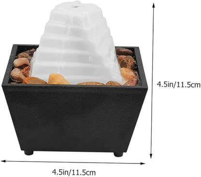 Creative LED Light Table Fountain Indoor Desktop Waterfall Ornament Zen Decor for Home Office Relaxation and Stress Relief