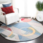 SAFAVIEH Rodeo Drive Collection Area Rug - 4' Round, Blue & Multi, Handmade Mid-Century Modern Abstract Wool, Ideal for High Traffic Areas in Living Room, Bedroom (RD845B) - color: Blue/Multi, size: 4' (Round)