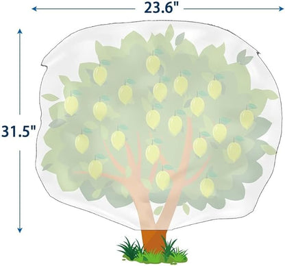 Homimp Plant Covers Freeze Protection, 4 Pack Frost Covers with Zipper Drawstring (23.6" x 31.5") Plant Protection Cover Bags for Outdoor Winter Frost Cold Weather Shrubs Trees Jacket Covers(Green)