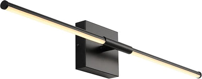 JONATHAN Y 28" Black Modern Dimmable Integrated LED Wall Sconce, Minimalist Adjustable Metal Vanity Light for Bathroom Mirror, Bedroom, Hallway, 3000K, ETL Listed (JYL7041C)