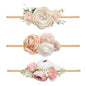 Baby Girl Headbands Nylon Flower Elastic Hairbands 3pcs Hair Accessories Gift for Newborn Infant Toddlers