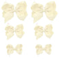 Ivory Bows for Girls,6PCS Hand-made Grosgrain Ribbon Hair Bows Alligator Clips Hair Accessories for Little Teen Toddler Girls Kids (Ivory)