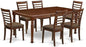 East West Furniture DOML7-MAH-C 7 Piece Kitchen Table & Chairs Set Consist of a Rectangle Dining Room Table with Butterfly Leaf and 6 Linen Fabric Dining Chairs, 42x78 Inch, Mahogany